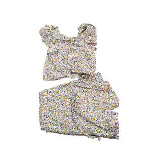 Rare Editions 2-Piece Floral Pajama Set -  Girls size 7 top and bottom